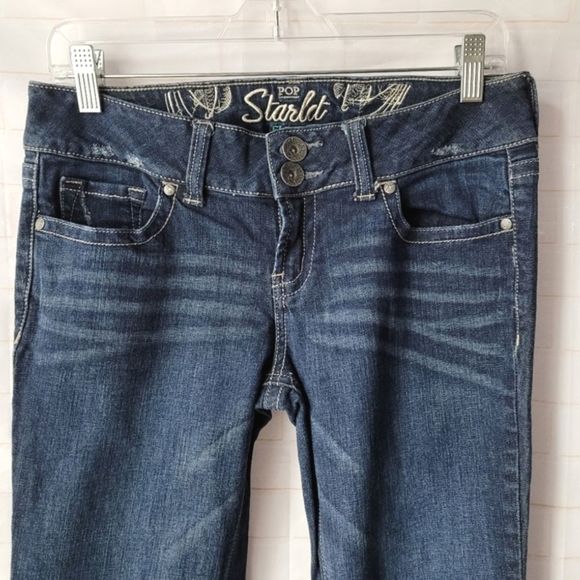refuge Denim - REFUGE POP STARLET FLARE Distressed Stretch Denim Jeans Womens Size 8 Long Tall